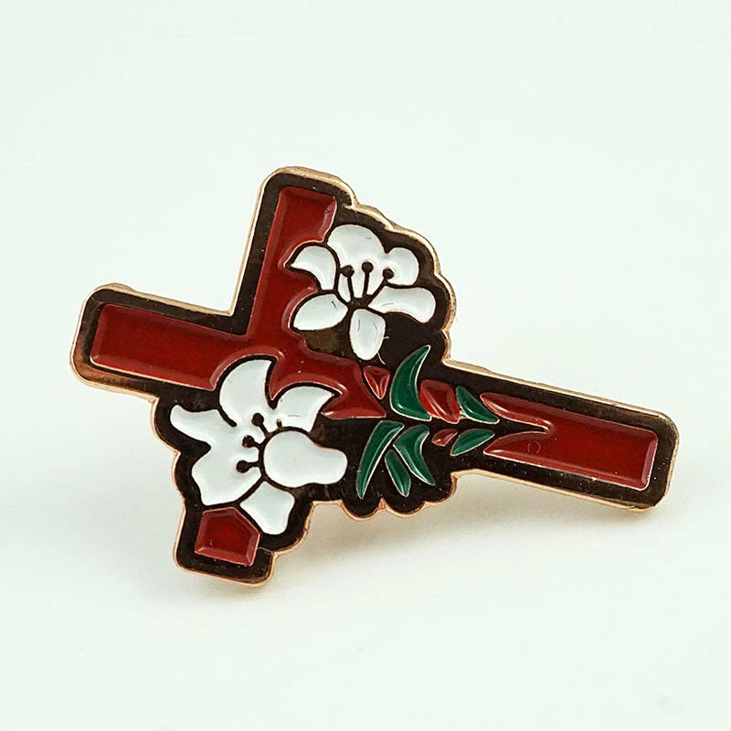 Church cross badges lapel pin