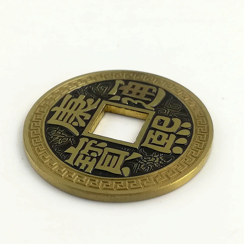 Antique hole metal souvenir coin
