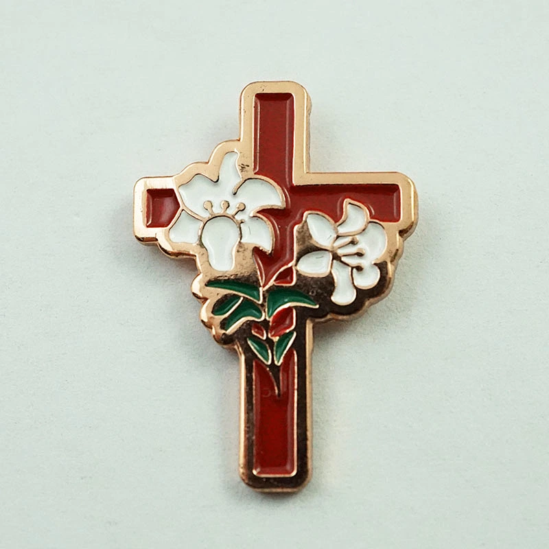 Church cross badges lapel pin