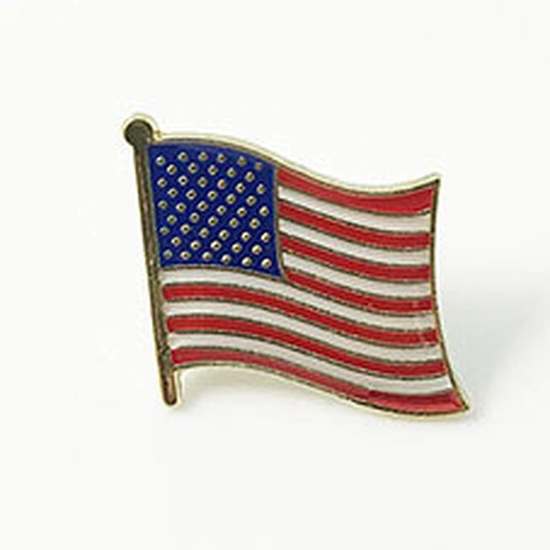 Custom American flag lapel pin badge