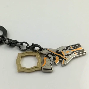 Gun shape metal alloy keychain