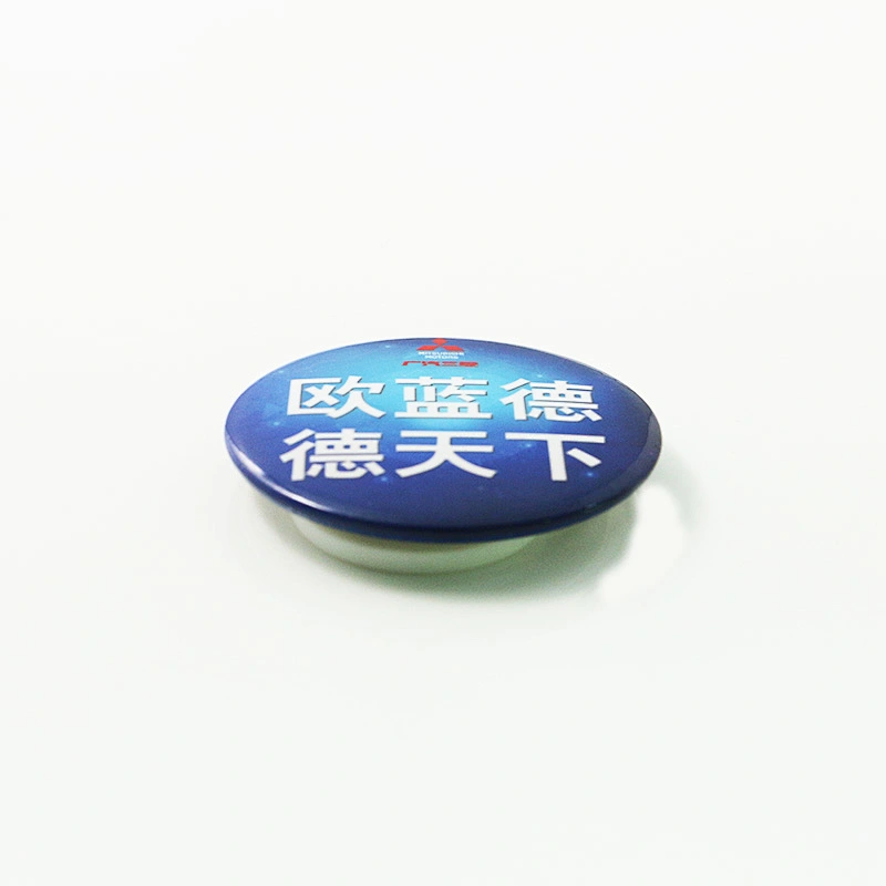Safety pin tin button badge