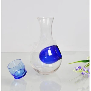 Hand Blown Ice Wine Decanter with Blue Hole 300ml 350ml 400ml 450ml 550ml