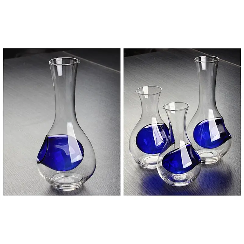 Hand Blown Ice Wine Decanter with Blue Hole 300ml 350ml 400ml 450ml 550ml