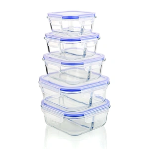 Glass Meal Prep Food Storage Container with Snap Locking Lid