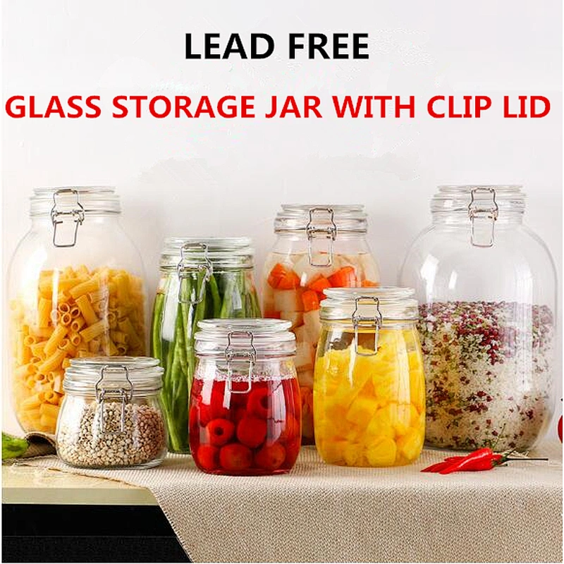 Glass Storage Jars With Clip Lid