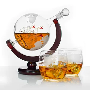 1500ML Globe Decanter with Wooden Stand