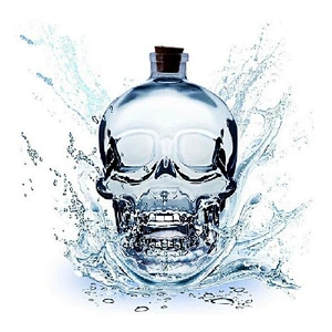 Skull Shape Glass Wine Bottle With Cork