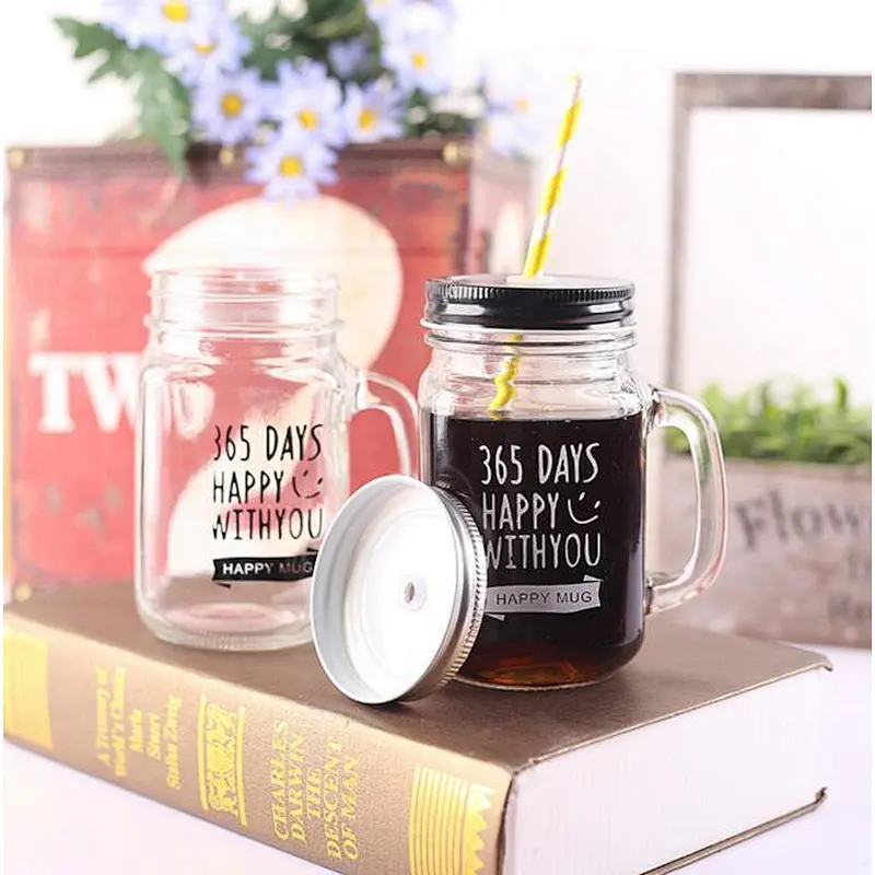 500 ml drinking square mason jar