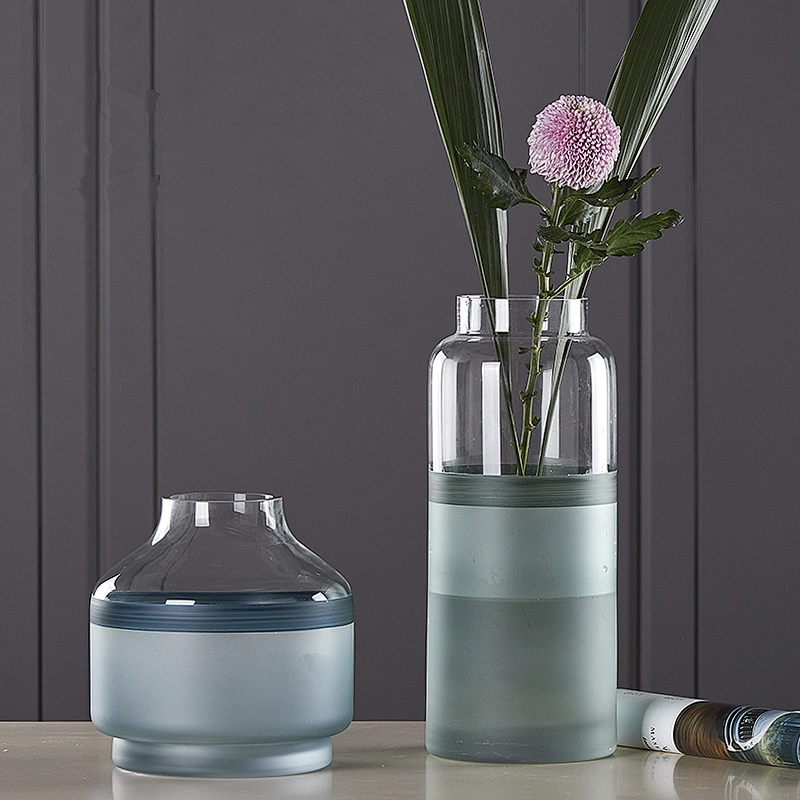 Hand-blown Round Glass Vase With Matt Color For Flowers And Home Decoration
