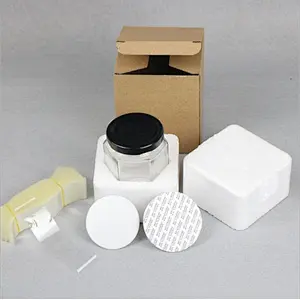 Hexagon Glass Honey Jar with Metal Lid