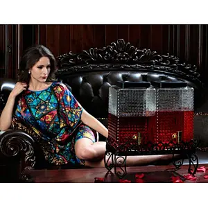 high quality 8L glass dispenser with metal lid and rack 2 pcs in a set