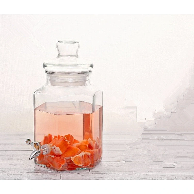 cold drinks 6 L/9.5 L glass beverage dispenser with lid and stand
