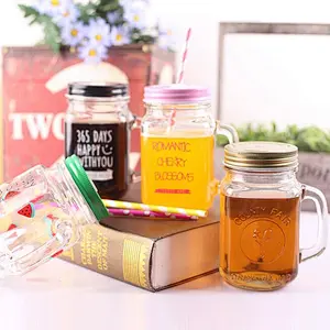 500 ml drinking square mason jar