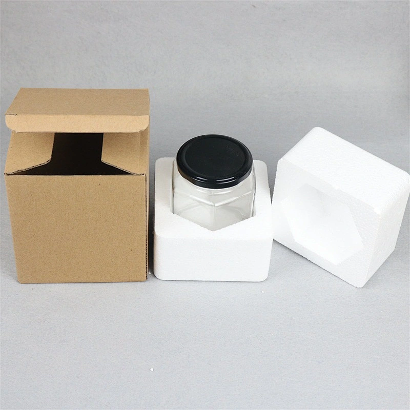 Hexagon Glass Honey Jar with Metal Lid