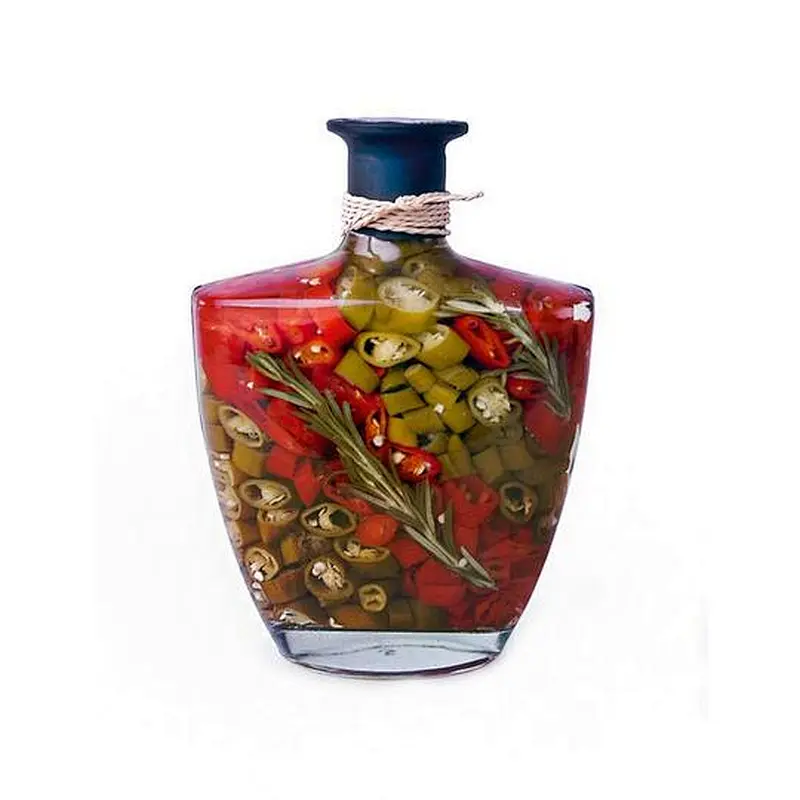 Fruit Vinegar Bottle infused with Yellow chili, Red chili, Green chili, Garlic and Vinegar