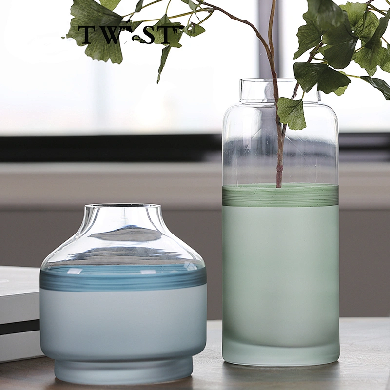 Hand-blown Round Glass Vase With Matt Color For Flowers And Home Decoration