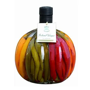Fruit Vinegar Bottle infused with Yellow chili, Red chili, Green chili, Garlic and Vinegar