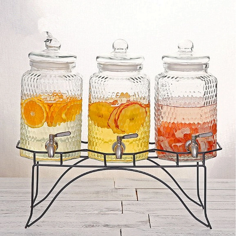 high quality 4 L glass beverage dispenser with/without stand