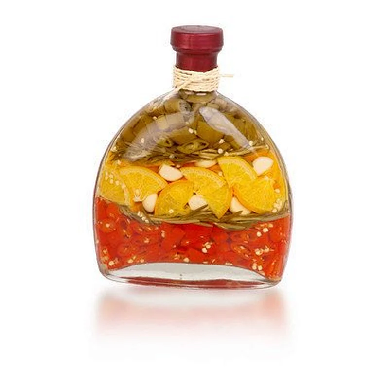 Fruit Vinegar Bottle infused with Yellow chili, Red chili, Green chili, Garlic and Vinegar