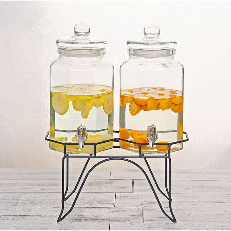high quality 4 L glass beverage dispenser with/without stand