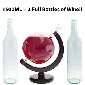 1500ML Globe Decanter with Wooden Stand