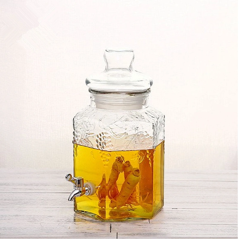 cold drinks 6 L/9.5 L glass beverage dispenser with lid and stand