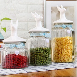 Healthy Glass Storage Jar With Ceramic Lid