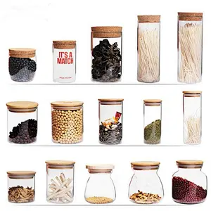 Best Selling Glass Storage Jar With Cork Lid