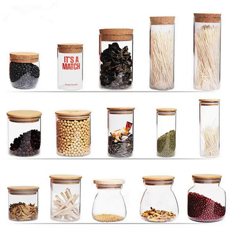 Best Selling Glass Storage Jar With Cork Lid
