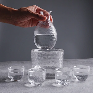 270ml Household Clear Liqueur Sake Tea Glass Pot Set