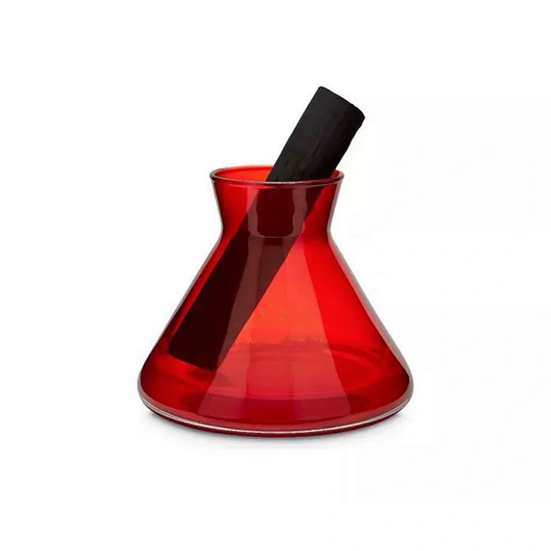 Ornamental Cone Shaped Glass Bottle for Home Decoration