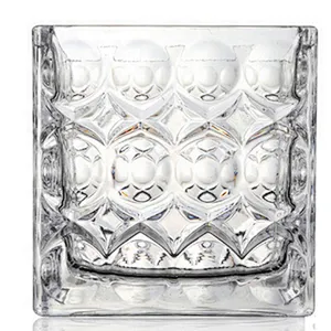 Multi-functional 4'' cube flower glass vase for home decoration and flower
