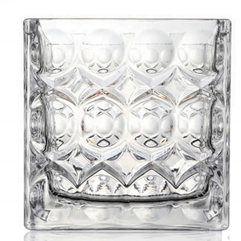 Multi-functional 4'' cube flower glass vase for home decoration and flower