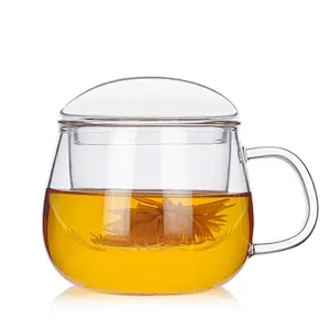 Wholesaler Office 300ml Borosilicate Glass Cup Sets for Flower Tea