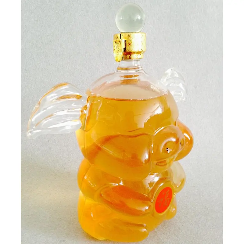 500ml 1L Pig Shaped Borosilicate Wine Custom Glass Bottle