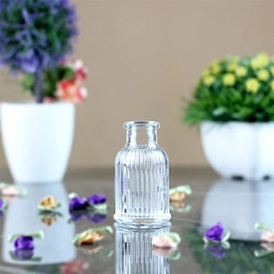 Clear 40ml/100ml/150ml/160ml/250ml Reed Roman Pillar Vertical Stripe Glass Diffuser Bottle