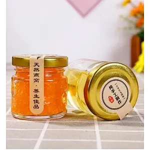 Mini 25ml/35ml/50ml/75ml/100ml Transparent Round Glass Jam Jar With Silver/Golden Metal Closure