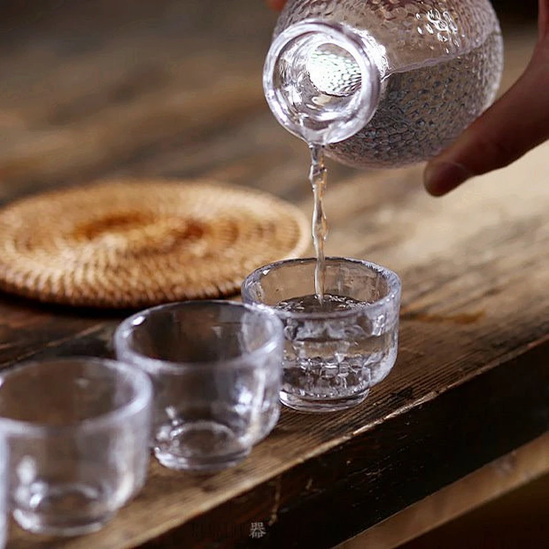270ml Household Clear Liqueur Sake Tea Glass Pot Set
