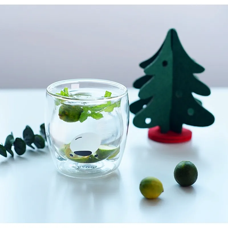 250ml Borosilicate Double Wall Glass Coffee Cup without Handle