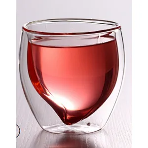 100ml -250ml Creative Design  double glass cup for iced fruit juice cocktail drinking for bar home