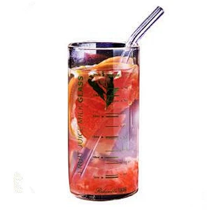 300ml New Design High Borosilicate Hand Blown Heat Resistant Graduated Glass With Glass Straw