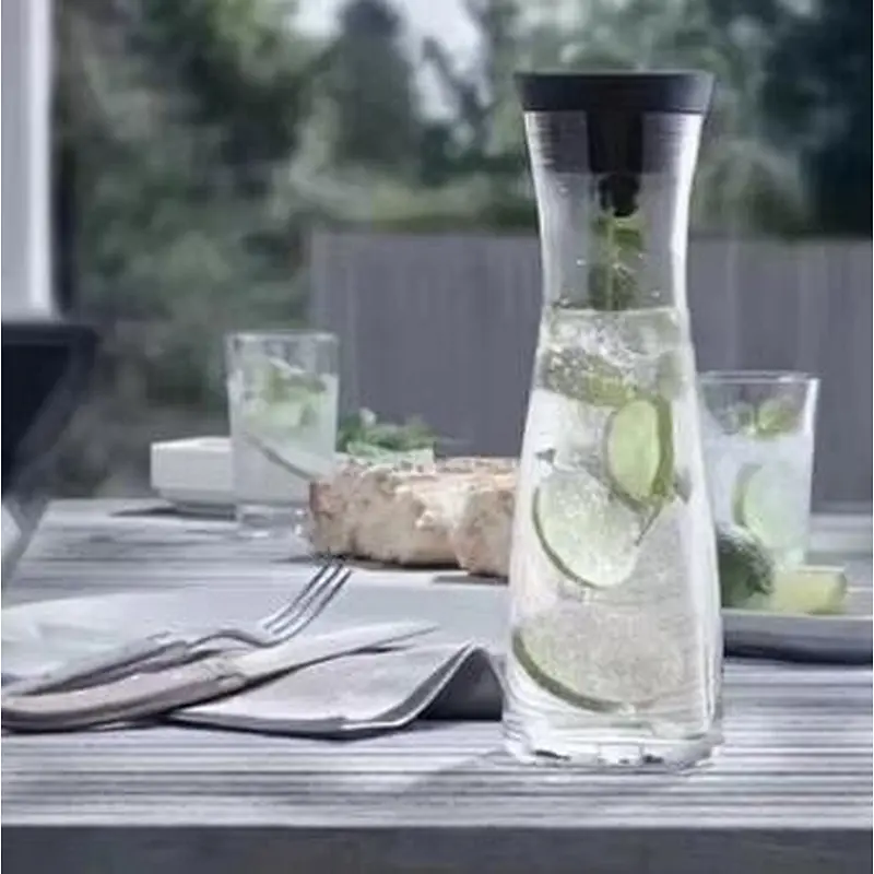 1.2L/1.8L Clear Lead Free Heat Resistant High Borosilicate Cold Water Glass Bottle With Stainless Steel Lid