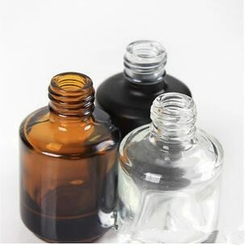 15ml Round Clear/Painted/Amber Nail Polish Glass Bottle With Brush
