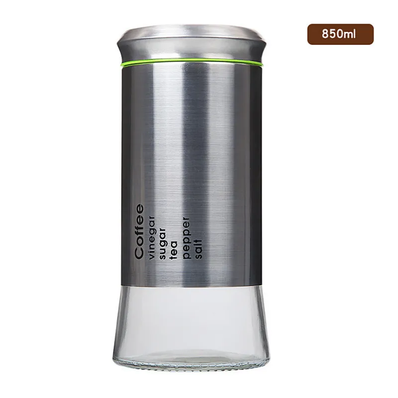 400ml 600ml 850ml stainless steel food container metal clip glass jars