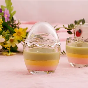 100 200ml  Glass Cup eggshells pudding cup for jelly yogurt desseret cup