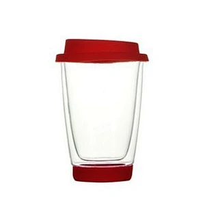 Free Sample Wholesale Customize Logo Reusable Insulated Glass Cup With Silicone Sleeve