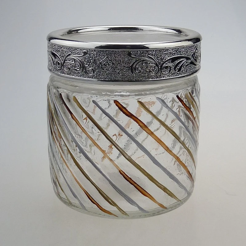 Factory wholesale round Glass storage jars, 8oz 14oz 16oz 500ml glass food container with screw top lid