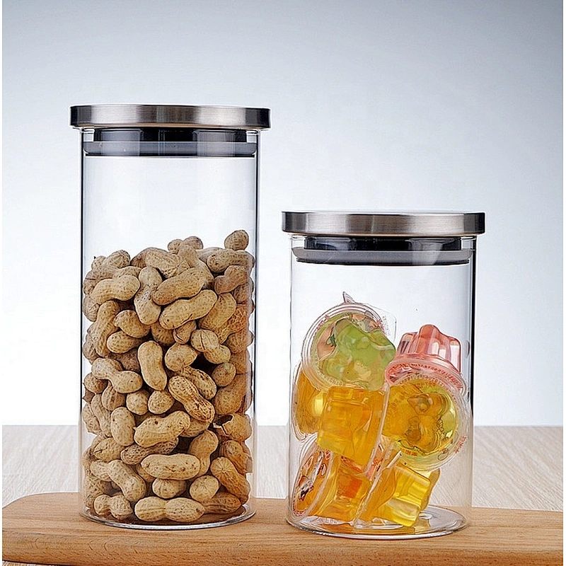 Pyrex Borosilicate Food Storage Glass Canister with Stainless Steel Lid