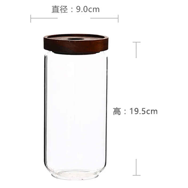 500 ml, 1000 ml sealed high borosilicate glass jar with acacia wood cover